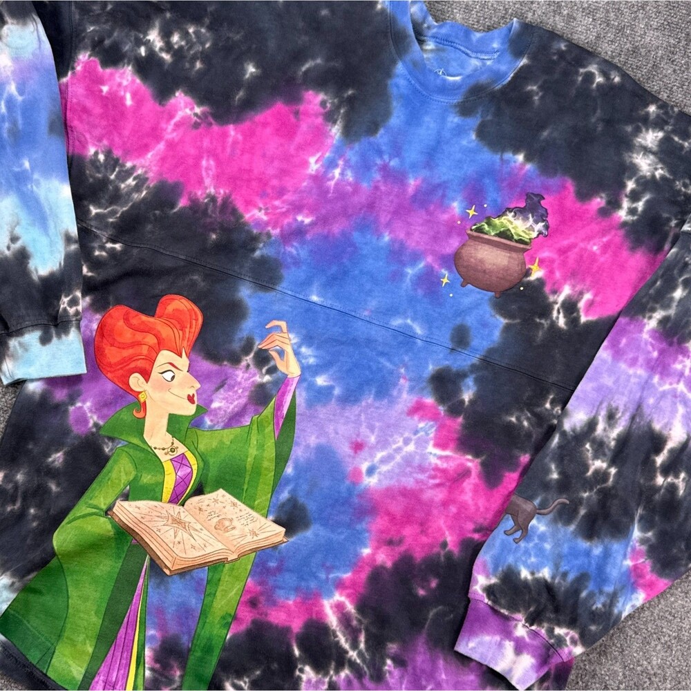 Disney Parks Hocus Pocus Tonight We Fly 2022 Tie-Dye Spirit Jersey Size Large